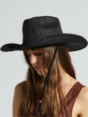 Brixton Black Austin Straw Cowboy Hat